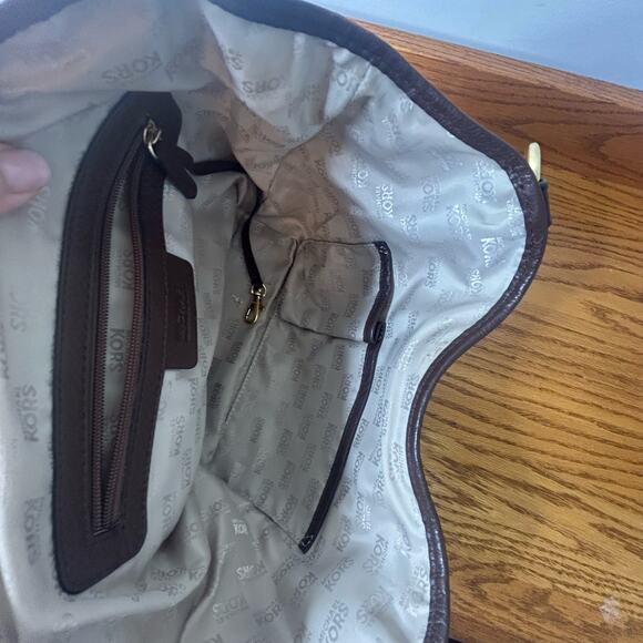 Michael Kors Bag Brown Gold Satchel Leather - Picture 13 of 13